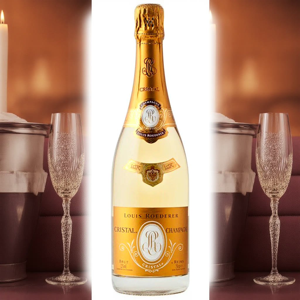 Bottle of Louis Roederer Cristal Vintage Champagne