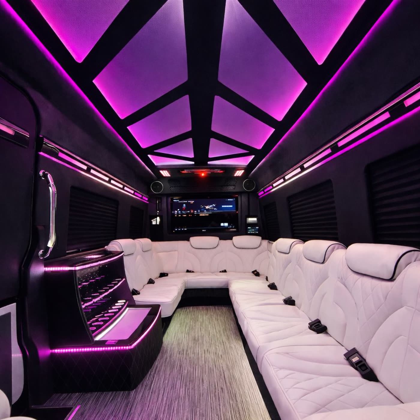 LimoLiner Mercedes Sprinter interior — captains-chair executive seating